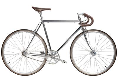 Jitensha Tokyo Chrome/Alu/Brown Single Speed Fiets Jitensha Tokyo Chrome/Alu/Brown Single Speed Fiets