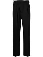 Victoria Beckham pleated wool wrap trousers - Noir