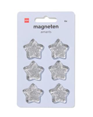 051 Magneten Sterren - 6 Stuks (zilver)