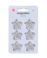 051 Magneten Sterren - 6 Stuks (zilver)