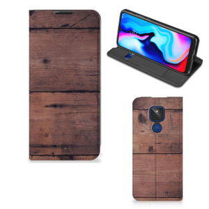 Motorola Moto G9 Play Book Wallet Case Old Wood