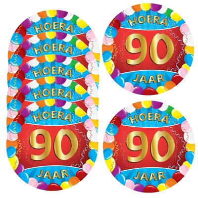 Bierviltjes 90 jaar - 50x stuks - multicolor - verjaardag/feest - feestartikelen