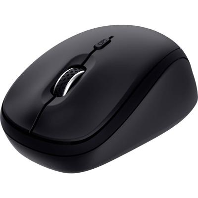 Trust YVI+ MULTI-DEVICE WIRELESS MOUSE BLACK Muis Draadloos, Bluetooth, USB Zwart 3 Toetsen