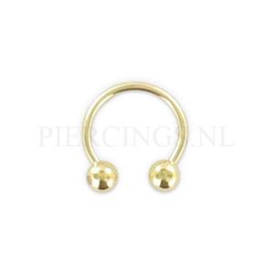 Circulair barbell 1.2 mm goud 14 karaat