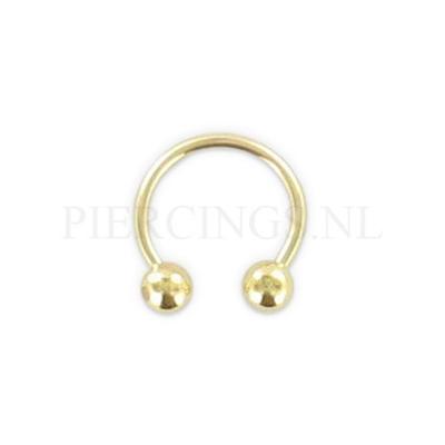 Circulair barbell 1.2 mm goud 14 karaat