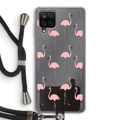 Anything Flamingoes: Samsung Galaxy A12 Transparant Hoesje met koord