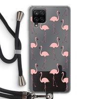Anything Flamingoes: Samsung Galaxy A12 Transparant Hoesje met koord