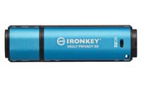 Kingston IronKey Vault Privacy 50 Series USB-stick Retail 32 GB Zwart/blauw IKVP50/32GB USB 3.2 Gen 1 (USB 3.0) - thumbnail