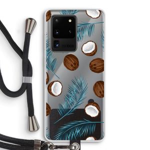 Kokosnoot roze: Samsung Galaxy S20 Ultra Transparant Hoesje met koord