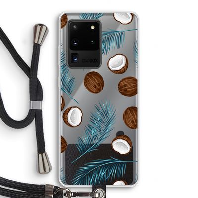 Kokosnoot roze: Samsung Galaxy S20 Ultra Transparant Hoesje met koord