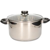 Kookpan - RVS - met glazen deksel - 24 cm - 5 liter - o.a. voor inductie en gas