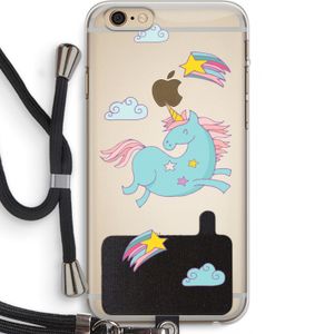 Vliegende eenhoorn: iPhone 6 PLUS / 6S PLUS Transparant Hoesje met koord