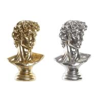 Decoratieve figuren DKD Home Decor 24,5 x 17,5 x 36 cm Zilverkleurig Gouden Buste Neoklassiek (2 Stuks)