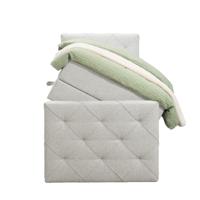 Leen Bakker - Boxspring Met Opbergruimte En Voetbord Liv Geruit - Ecru - 90x200cm - Stof - Crème