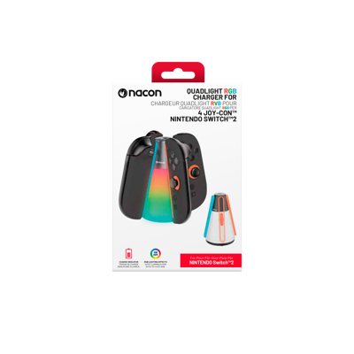 Nacon Nintendo Switch 2 Quadlight RGB Oplaadstation voor 4 Joy-Con Controllers