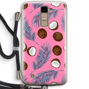 Kokosnoot roze: LG K10 (2016) Transparant Hoesje met koord