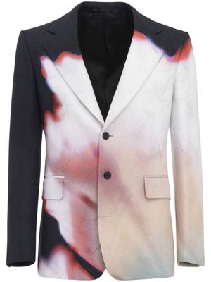 Alexander McQueen blazer Solarised Flower à simple boutonnage - Multicolore