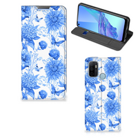 Smart Cover voor OPPO A53 | A53s Flowers Blue - thumbnail