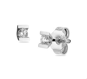 TFT Oorknoppen Diamant 0.10 Ct. Witgoud Glanzend 3.8 mm x 2.7 mm