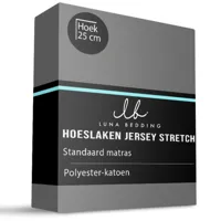 Hoeslaken Jersey Stretch Antraciet 160x200 Cm Luna Bedding - Dekbed-Discounter.nl