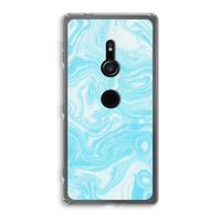 Waterverf blauw: Sony Xperia XZ2 Transparant Hoesje