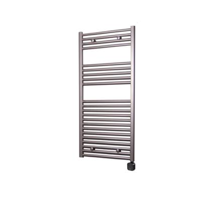 Electrische Wifi Radiator Sanicare HPW Carini 111,8x60 cm Inox-look Met Thermostaat Zwart Rechtsonder