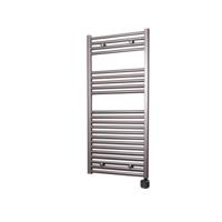 Electrische Wifi Radiator Sanicare HPW Carini 111,8x60 cm Inox-look Met Thermostaat Zwart Rechtsonder