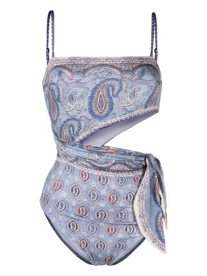 ZIMMERMANN maillot de bain Vitali Placement à motif cachemire - Bleu