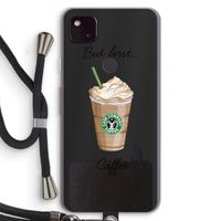 But first coffee: Pixel 4a 5G Transparant Hoesje met koord