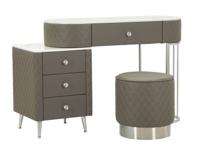 BEDJE BUREAU SHARON GRIJS MET KRUK ZILVEREN POTEN CM 120X40X75 (AFMETING KRUK Ø36X39)
