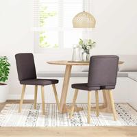 Eetkamerstoelen 2 st stof donkerbruin - thumbnail