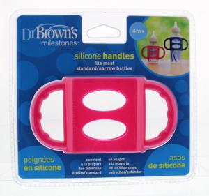 Dr Brown's Siliconen handvat voor standaard hals roze (1 st)