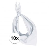10 stuks wit hals zakdoeken Bandana style   -