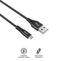 Trust Ndura oplaad- en gegevenskabel, USB naar micro-USB, 1 m, zwart - thumbnail