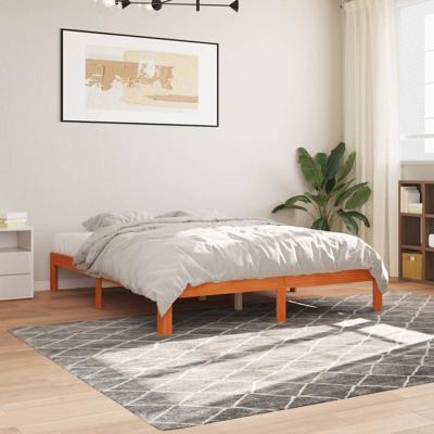 Bedframe zonder matras massief grenenhout wasbruin 180x200 cm
