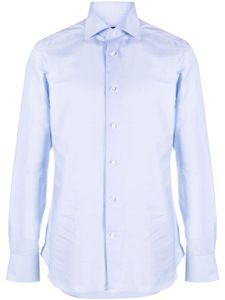 Zegna chemise en coton à manches longues - Bleu