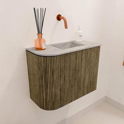 Toiletmeubel Mondiaz Joya Dlux | 51.6 cm | Meubelkleur Dusk | Faye wastafel Glace Wasbak Rechts | Zonder kraangat(en)