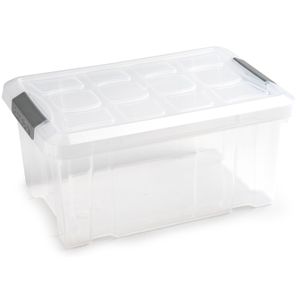 1x Opslagbakken/organizers met deksel 5 liter 29 cm transparant