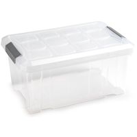 1x Opslagbakken/organizers met deksel 5 liter 29 cm transparant - thumbnail