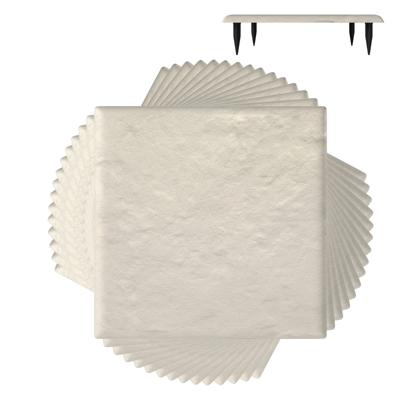 Stapstenen voor Tuin Set van 16 Tegels 40 x 40 cm Polypropyleen Stenen Tegels voor Gazon Tuinpaden Set van 2