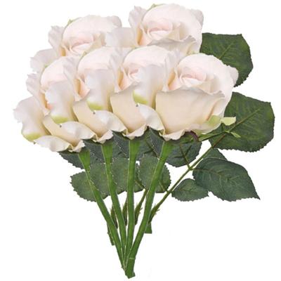 Topart Kunstbloem - 6x - roos Alice - de luxe - rood - 30 cm - kunststof steel - decoratie Topart Kunstbloem - 6x - roos Alice - de luxe - rood - 30 cm - kunststof steel - decoratie