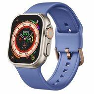 Soft siliconen bandje met gespsluiting - Blauwpaars - Geschikt voor Apple Watch 44mm / 45mm / 46mm / 49mm