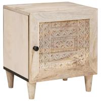Nachtkastje Beige 40 x 33 x 46 cm massief mangohout