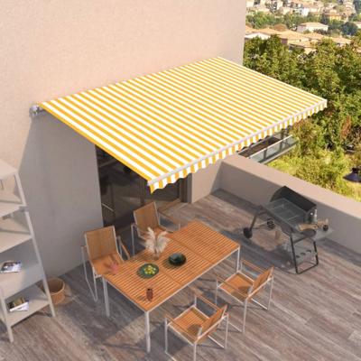 Luifel handmatig uittrekbaar 500x300 cm geel en wit