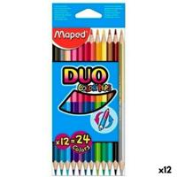 Kleurpotloden Maped Duo Color' Peps Multicolour 12 Onderdelen Dubbelzijdig (12 Stuks)