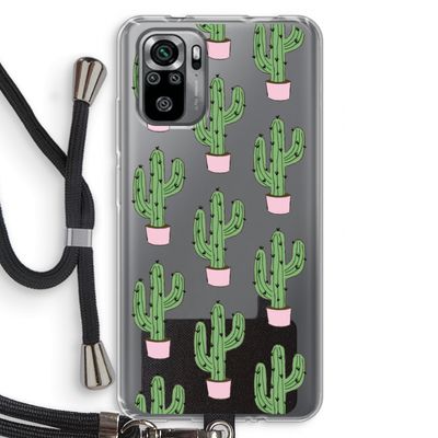 Cactus Lover: Xiaomi Redmi Note 10S Transparant Hoesje met koord