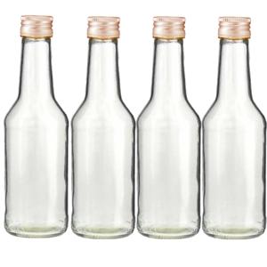 Fles - Set van 30x stuks - met schroefdop - transparant - 200 ml - glas