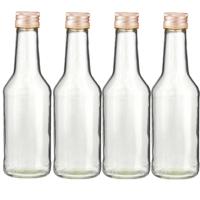 Fles - Set van 30x stuks - met schroefdop - transparant - 200 ml - glas