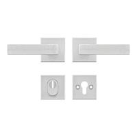 AXA AXA Edge set veiligheidsbeslag achterdeur vierkant kruk/kruk met kerntrekbeveiliging SKG3 - aluminium