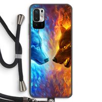 Fire & Ice: Xiaomi Redmi Note 10 5G Transparant Hoesje met koord